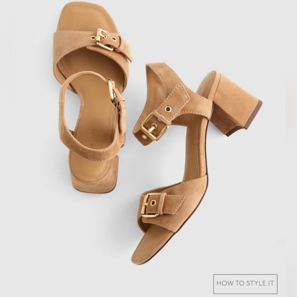 Madewell Shoes - Madewell The Neeka Ankle-Strap Heeled Sandal tawny khaki
